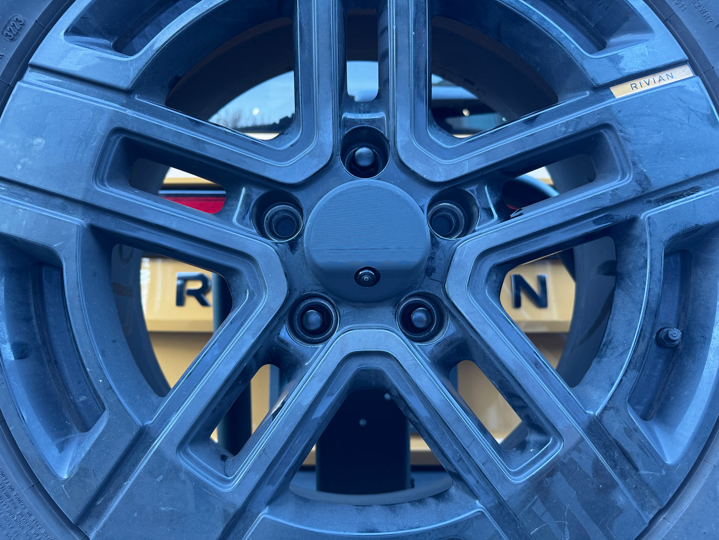 Rivian Rear Camera Relocation Kit - Spare Wheel Center Cap